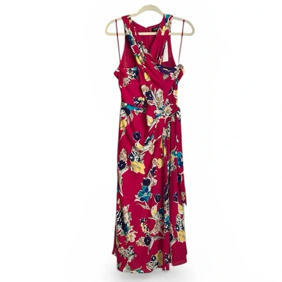 Lauren Ralph Lauren Fuchsia Floral Halter Midi Dress - Picture 7 of 16